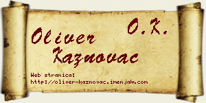 Oliver Kaznovac vizit kartica